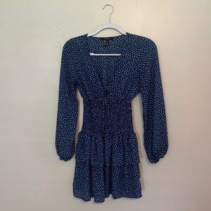 Cinched waist, ruffle dress